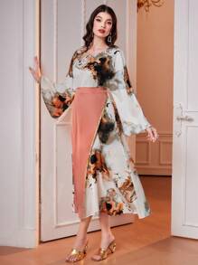 Modelyn Women'S Full Print Bell Sleeve Dress - Multicolor - View 3