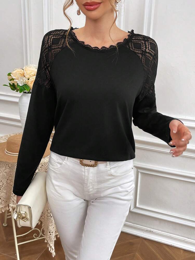 Women's Lace Patchwork T-shirt