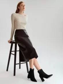 MOTF PREMIUM COMFORT STUD DECOR POINT TOE CHUNKY ANKLE BOOTS