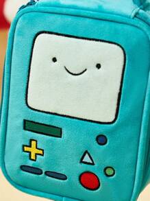 ADVENTURE TIME X SHEIN Cartoon Graphic Lake Blue Asymmetrical Handheld Cosmetic Bag, Gifts