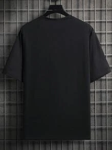 Manfinity Homme Men Plus Slogan Graphic Tee - Black - View 2