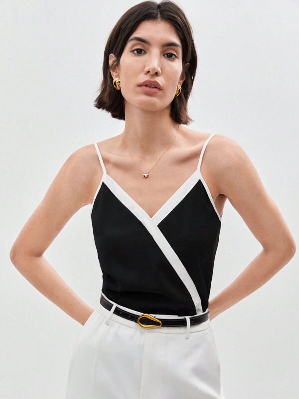 BizChic Women'S Colorblock Trim Cami Top