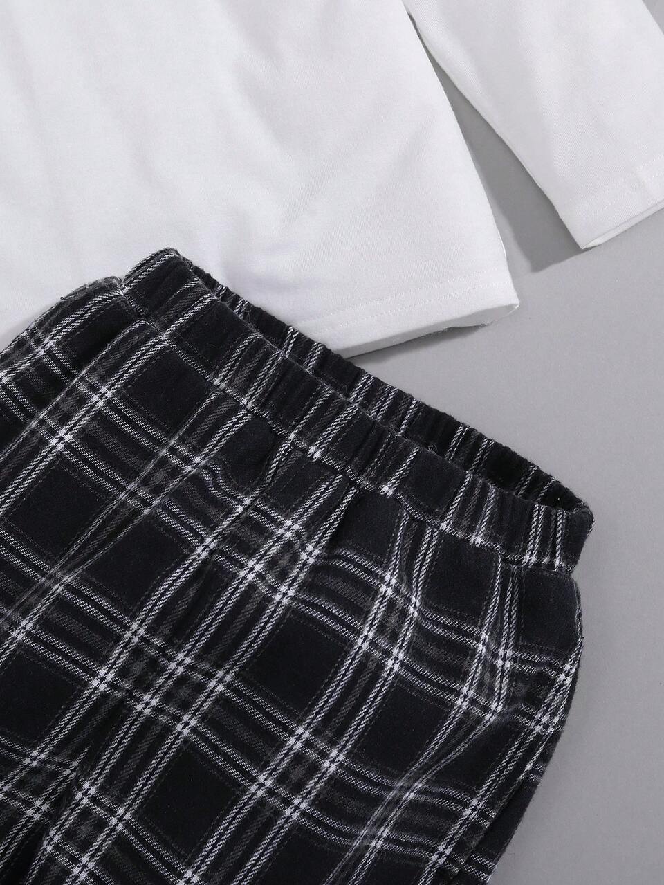3pcs/set Toddler Boys' Solid Color Long Sleeve Top With Workwear-inspired Pocket, Sleeveless Vest And Plaid Straight Pants