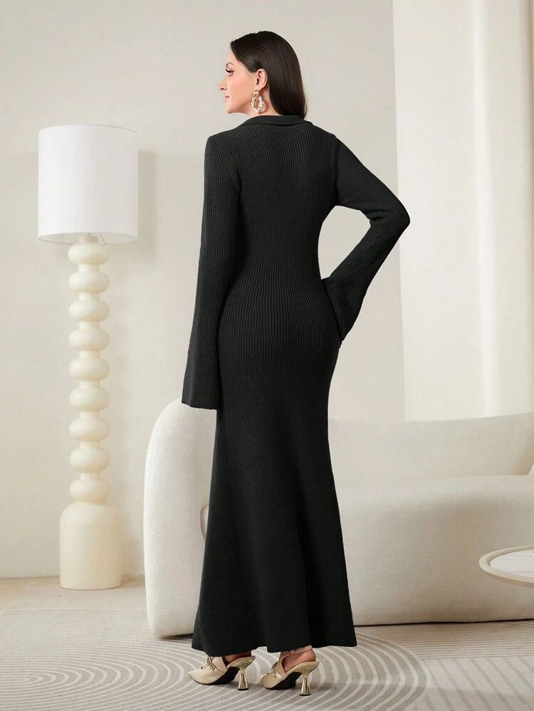Women'S Turtleneck Long Sleeve Sweater Dress