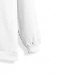 Umamao Estudio Plus Size Hoodie Jacket With Warm Lining And Star Design - White - View 4