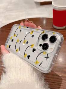 Beatriz Mathias Studio 1入透明軟tpu手機殼,有微笑臉部圖案,防摔全覆蓋設計 - 無色 - 查看 3