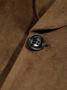 Manfinity Mode 男士披肩领单扣西装，男士棕色西装外套，男士正装夹克，男士休闲西装外套，男士西装外套，男士外套 - 棕色 - 查看 4