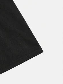 Tween Jungen 3-teiliges Set mit lässigem Kapuzenpullover mit Bärenmuster und lockerem Kurzarm-Oberteil, einfarbiger Hose und Tasche sowie Strickstoff