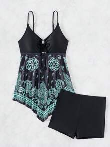 SHEIN Swim Summer Beach Women's Floral Print Bikini Set - Multicolor - View 6