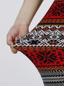 女用雪花幾何圖案緊身褲 - 彩色 - 查看 6