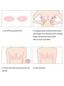 Snug Zone Women'S Strapless Push Up Adhesive Bra 2pairs - Dusty Pink - View 8