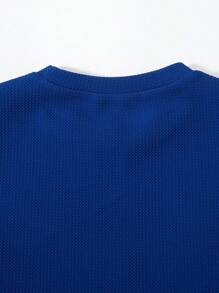 SHEIN 3pcs/Pack Boys' Multi-Color Casual Textured Arc Hem Short Sleeve T-Shirts, Suitable For Daily, Commute, Leisure & School Wear - Multicolor - View 3