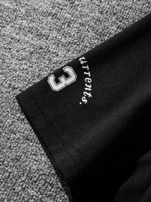 Manfinity Hypemode Camiseta De Polo Para Hombres De Ajuste Holgado Con Estampado De Letras Y Mangas Cortas De Color Contrastante