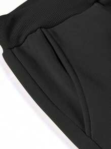 Manfinity Homme Men Slogan Graphic Kangaroo Pocket Thermal Drawstring Hoodie & Sweatpants - Multicolor - View 4