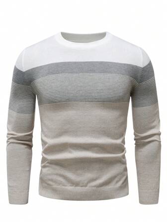 Manfinity Homme Men's Striped Contrast Sweater