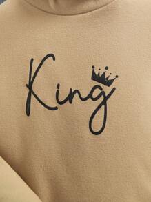 Boys' Casual And Comfortable English Pattern High-Neck Knitted Long-Sleeved T-Shirt - Multicolor - View 3