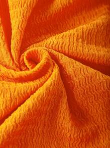 1pc Girls' Elastic Waist Ruffled Hem Skirt For Spring And Summer - Orange - View 6
