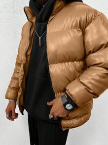 Manfinity Hypemode Men's Bright Padded Coat Padded Coat - Camel - View 1