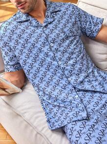 Nam In toàn bộ Và Bộ đồ - Màu xanh lam - Xem 7