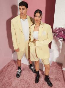 Manfinity Unisex Loose Fit Men's Woven Leisure Suit, 2pcs/Set