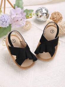 嬰兒和幼兒十字形黑色涼鞋和拖鞋 - 黑色 - 查看 7