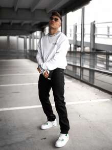 男士休闲时尚百搭运动衫 - 白色 - 查看 4