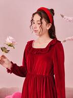 Teen Girls' Square Neck Long Sleeve Dress