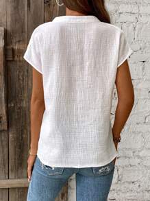 Breezaya Camisa Con Cuello En V Y Bordado Love Para Mujer