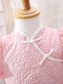 女寶寶新中式旗袍立領復古連身裙