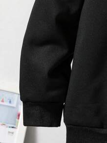 Boys' Slogan Printed Long-Sleeved Sweatshirt - Black - View 4