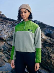 In My Nature 女式對比釦半面保暖戶外羊毛衫 - 彩色 - 查看 6