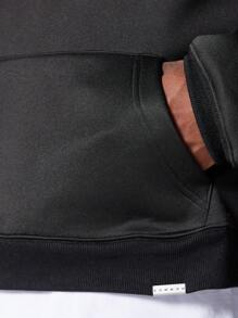 SUMWON Overhead Hoodie With Back Graphic Print - Black - View 5