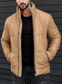 Manfinity Hypemode Men's Bright Padded Coat Padded Coat - Camel - View 5