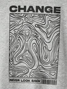 Manfinity RebelGame Loose Fit Men's Slogan Printed Knitted Hoodie - Light Grey - View 5