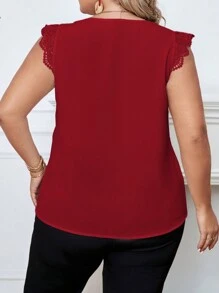 SHEIN Clasi Plus Size Women's Lace Panel Shirt