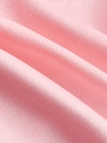 SHEIN MOD 女款純色泡泡袖正面繫帶襯衫 - 香檳色 - 查看 3