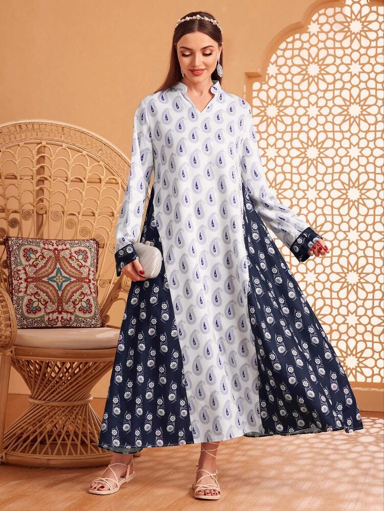 Women's Floral Print Notch Collar Dress