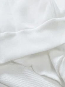 Manfinity Homme 男士標語圖案袋鼠口袋抽繩連帽衫和運動褲 - 黑與白 - 查看 8