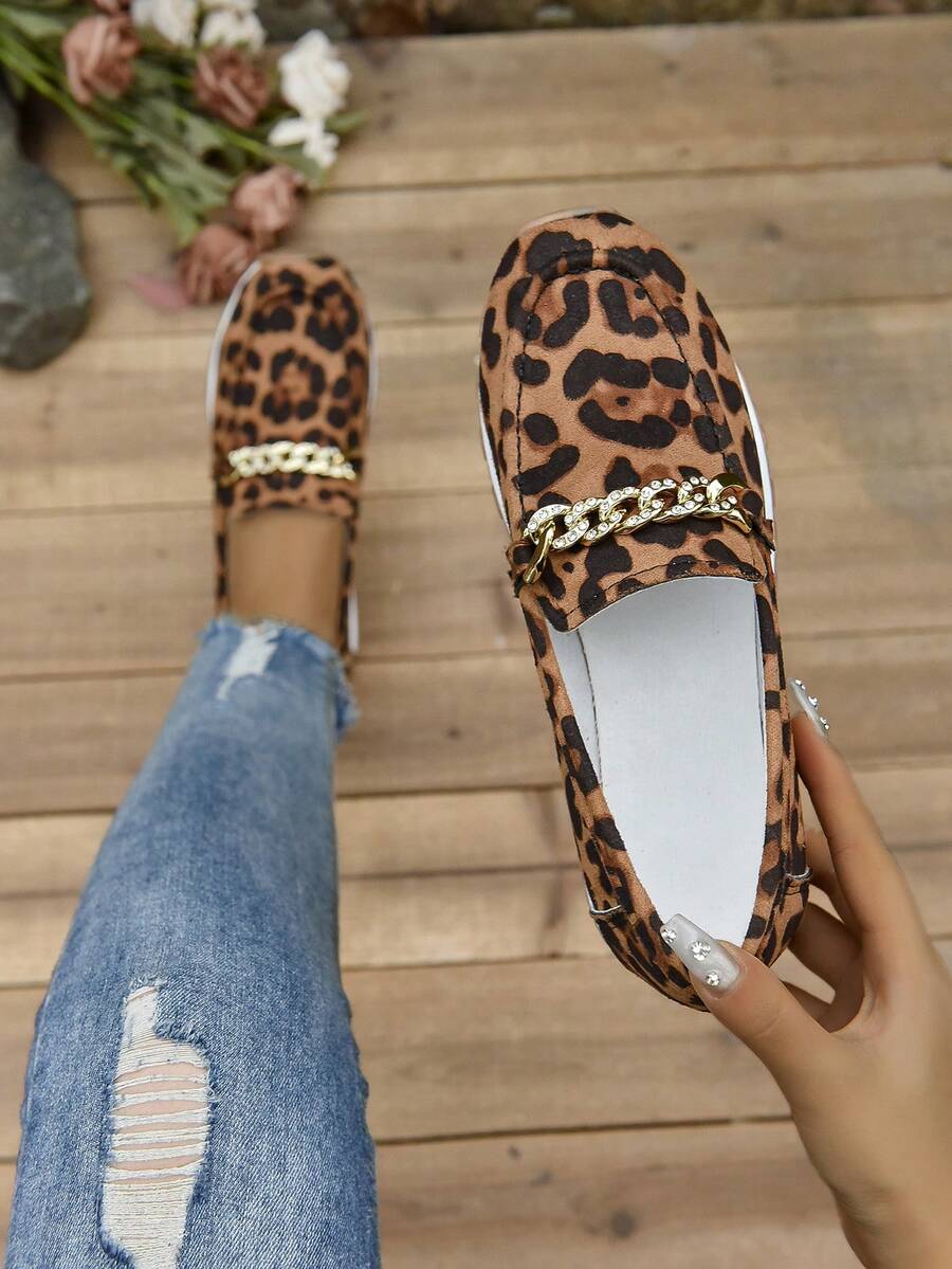 女豹紋款戶外一腳蹬水磚輕便軟底時尚百搭鞋戶外度假風春四季休閒運動鞋 - 彩色 - 查看 1