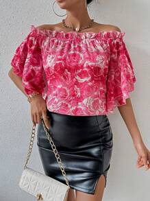 Chiquease 女士花卉印花露肩衫 - 彩色 - 查看 1