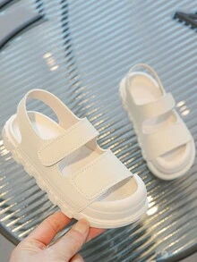 嬰兒男童流行魔鬼氈涼鞋，涼爽舒適 - 白色 - 查看 2