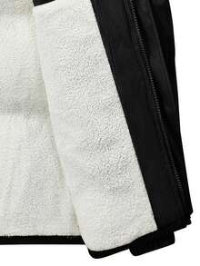 Men's Winter Thickened And Warm Coat, Fashion Solid Color Simple Jacket Outwear - Black - View 3