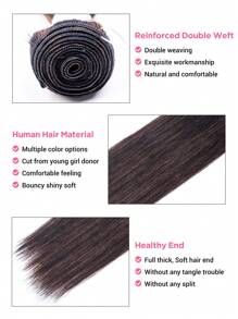 1pc Dark Brown Highlight Color Virgin Human Hair Remy Hair Weave Human Hair Bundles - S1/30 - View 7