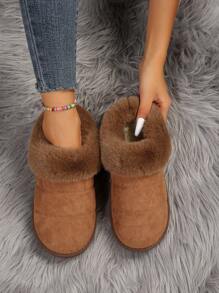 Women's Winter Outdoor Skiing & Camping Warm & Versatile Snow Boots Indoor Slippers - Camel - View 1