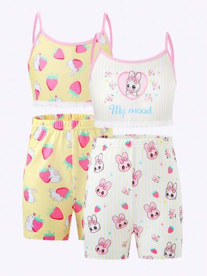 兔子圖案青少女內衣套裝