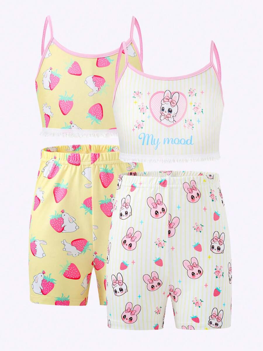 兔子圖案青少女內衣套裝