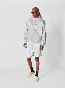 SUMWON Overhead Hoodie With All Over Print - Grey - View 3