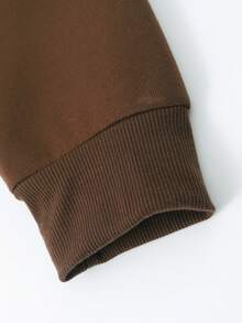 Nam In Động vật Dây rút Hoodie - Cà phê nâu - Xem 5