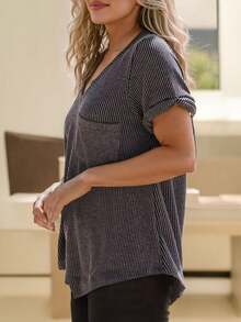 Pocket Patched Tee - Dark Grey - View 3