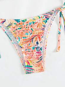 SHEIN Swim Women's Plant Print Push-Up Bikini Set Summer Beach